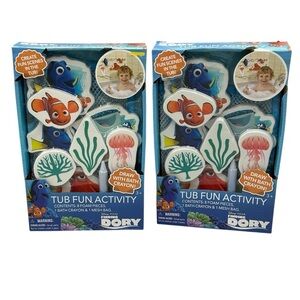 2 PACK DISNEY PIXAR FINDING DORY FUN ACTIVITY SET FOAM PIECES BATH CRAYON BAG